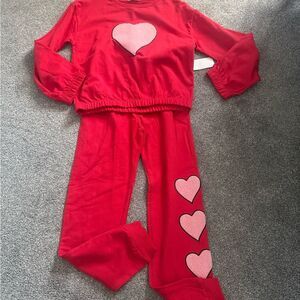Jessica Simpson Red Heart Theme Sweatsuit Sz L/10